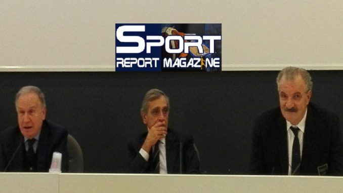 Gianni Petrucci, Claudio Toti e Meo Sacchetti alla seconda edizione del seminario FIP-USSI ''Il basket e chi lo racconta''